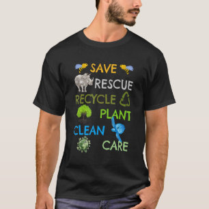 T-shirt Sauver les abeilles Secourir les animaux Recycler