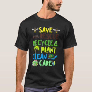 T-shirt Sauver les abeilles Secourir les animaux Recycler