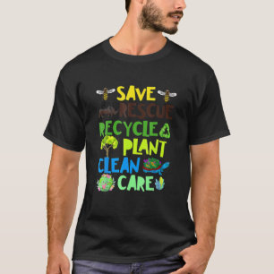 T-shirt Sauver les abeilles Secourir les animaux Recycler