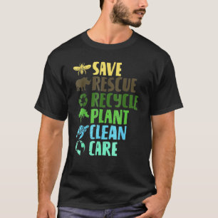 T-shirt Sauver les abeilles Secourir les animaux Recycler