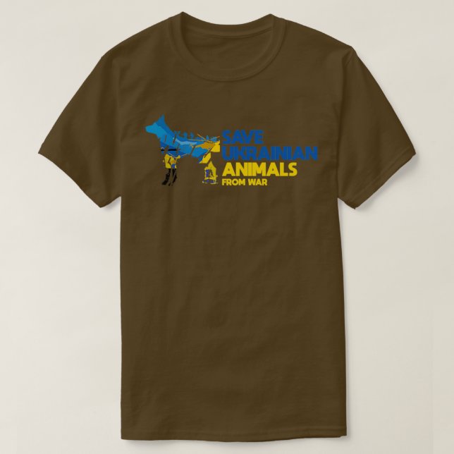 T-shirt Sauver les animaux ukrainiens de la guerre (Design devant)