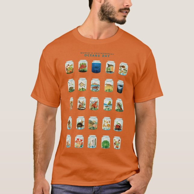 T-shirt Sauver les océans dans une bouteille (Devant)