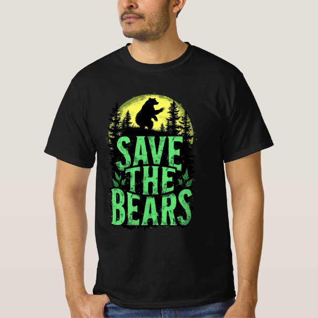 T-shirt Sauver les ours Conservation de la faune Grunge Fo (Devant)