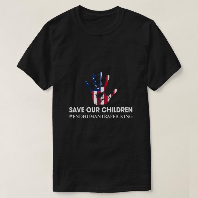 T-shirt Sauver nos enfants Mettre fin à la traite des être (Design devant)
