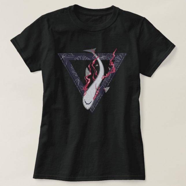 T-shirt sauver nos requins SOS triangle floral (Design devant)
