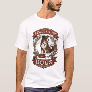 T-shirt Sauver Tous Les Chiens Couronne Florale Ruban De C