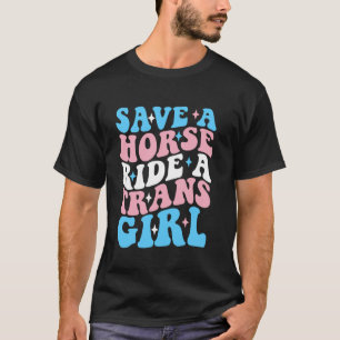 T-shirt Sauver Un Cheval Monte Une Fille Trans Vêtements T