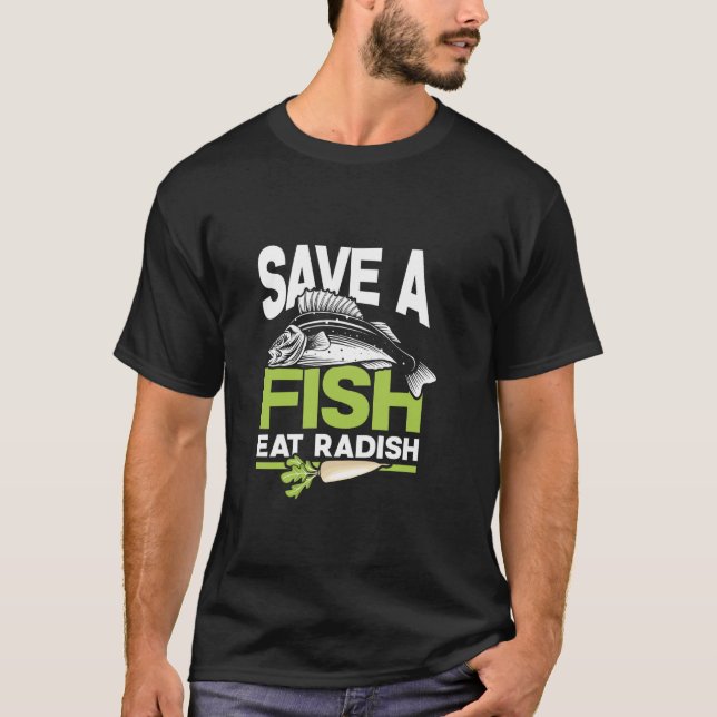 T-shirt Sauver un poisson manger radis (Devant)