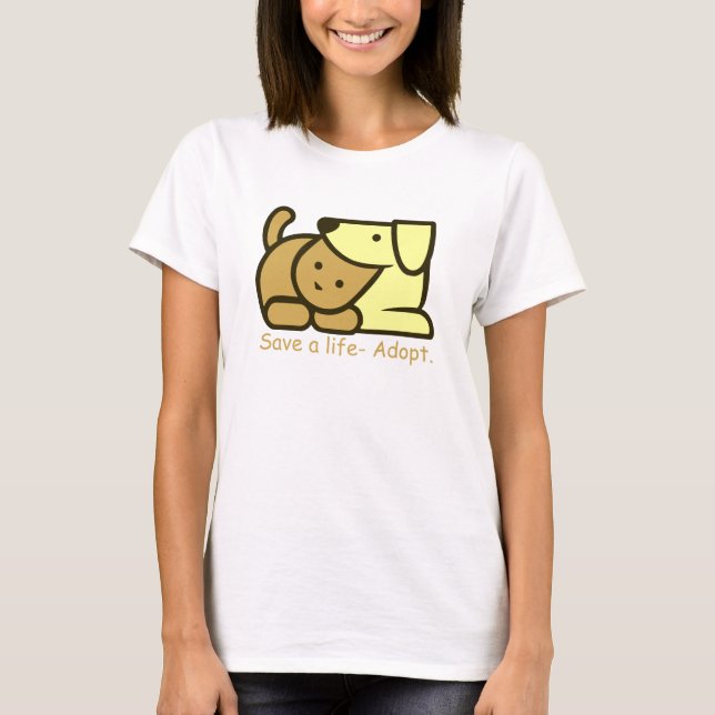 T-shirt sauver une vie adopter (Devant)