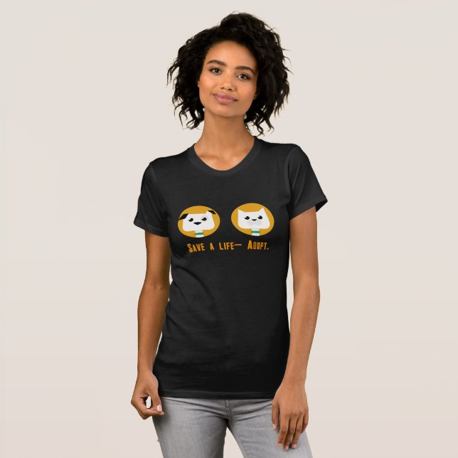 T-shirt Sauver une vie - Adopter (Devant entier)