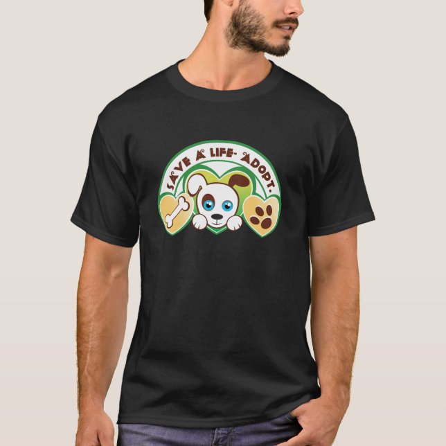 T-shirt sauver une vie adopter (Devant)