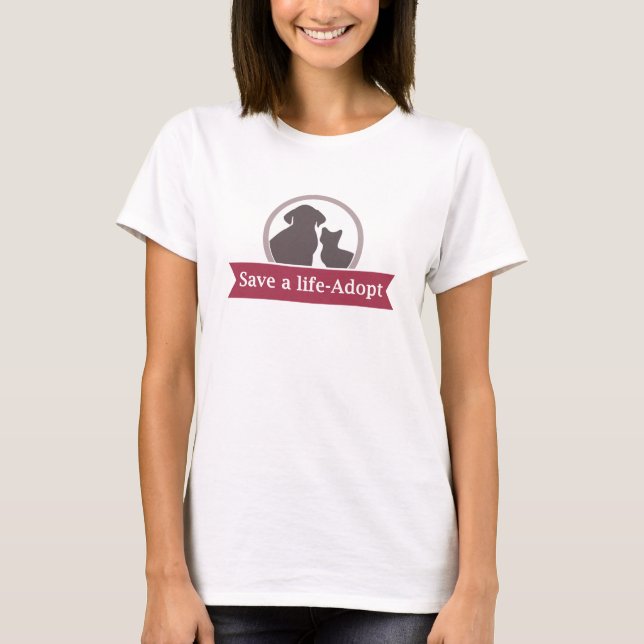 T-shirt sauver une vie adopter (Devant)