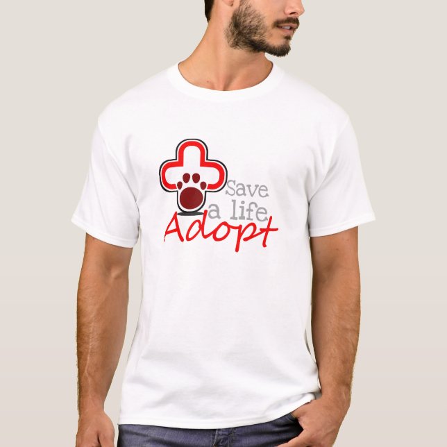T-shirt sauver une vie adopter (Devant)
