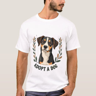 T-shirt Sauver une vie Adopter un chien Illustration vinta