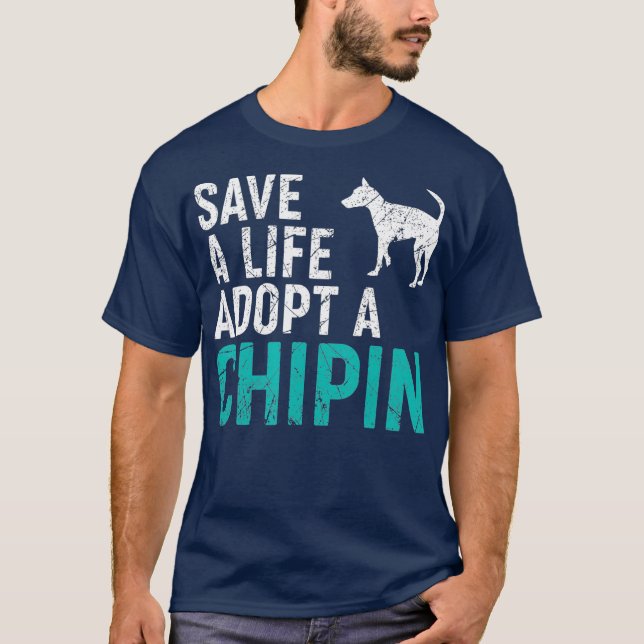 T-shirt Sauver une vie adopter un chien secourt Chipin Chi (Devant)