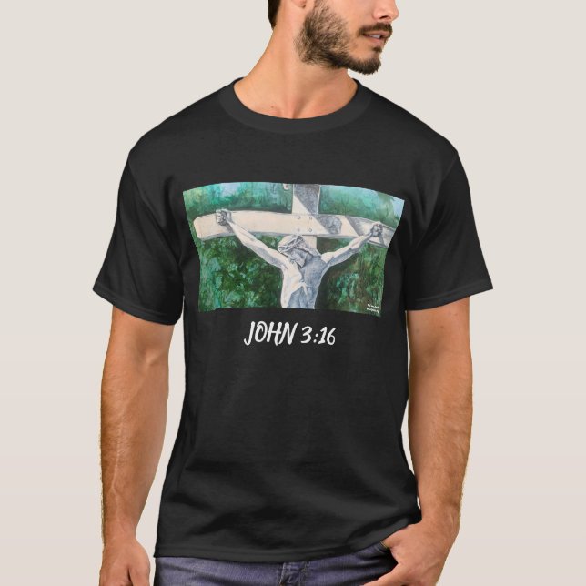 T-shirt Sauveur Christian Jean 3:16., Pâques-Baptême T (Devant)