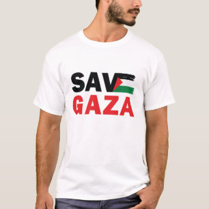 T-shirt Sauvez GAZA avec le drapeau palestinien customisé