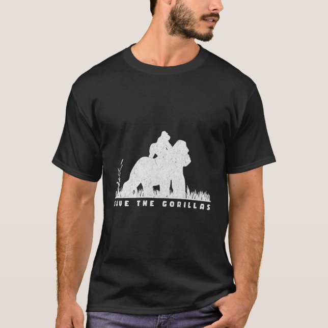 T-shirt Sauvez Gorillas Mama Baby Gorilla (Devant)