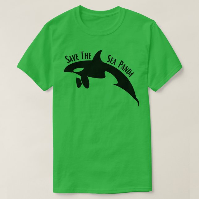 T-shirt Sauvez La Baleine De Panda Orca (Design devant)