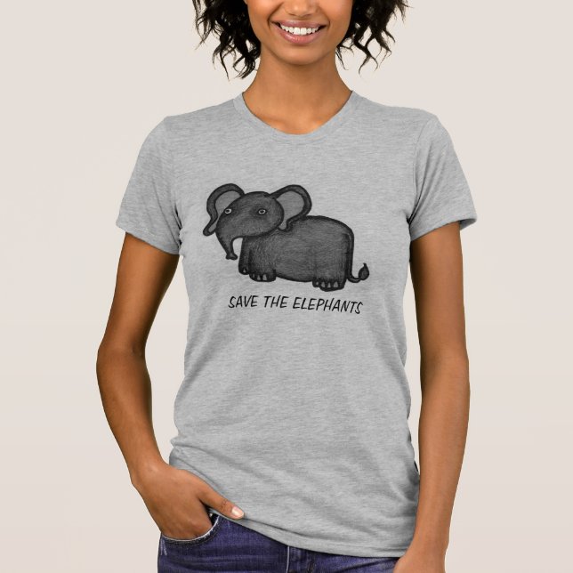 T-shirt Sauvez la chemise d'éléphants (Devant)