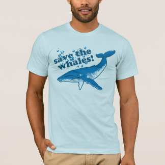 T-shirt Sauvez la chemise des hommes de baleines