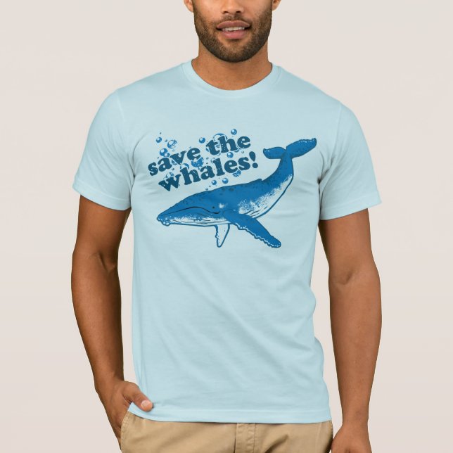 T-shirt Sauvez la chemise des hommes de baleines (Devant)