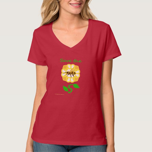 T-shirt Sauvez la conception de fleur d'abeilles (le texte (Devant)