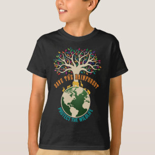 T-shirt Sauvez La Forêt-Rainforest Protégez La Faune Vinta