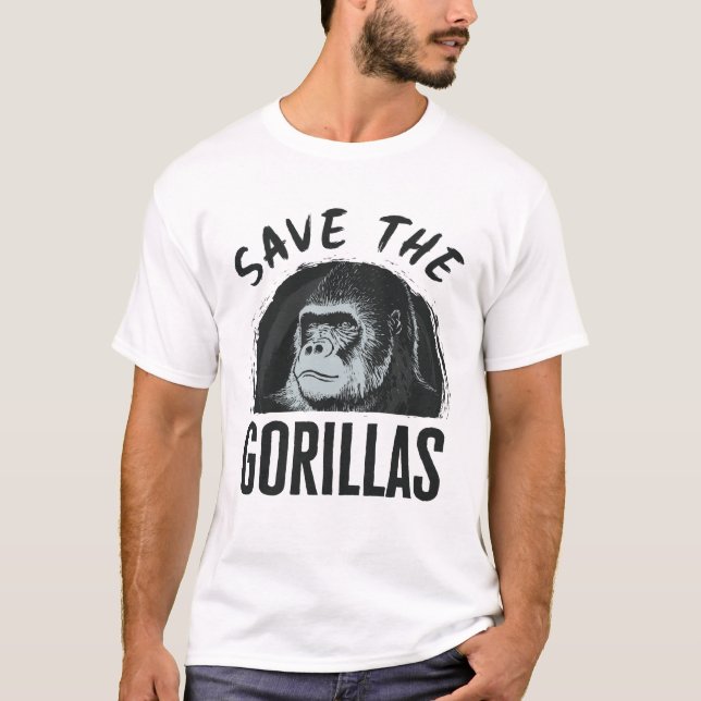 T-shirt Sauvez la Gorillas Gorilla en voie de disparition (Devant)