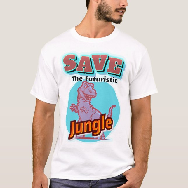 T-shirt Sauvez La Jungle Futuriste Sous Les Horizons Bleus (Devant)