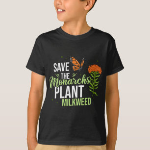T-shirt Sauvez la mouche papillon Monarque Milkweed