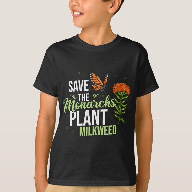 T-shirt Sauvez la mouche papillon Monarque Milkweed (Devant)