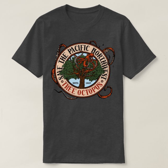 T-shirt Sauvez la pieuvre de l'arbre du Nord-Ouest du Paci (Design devant)