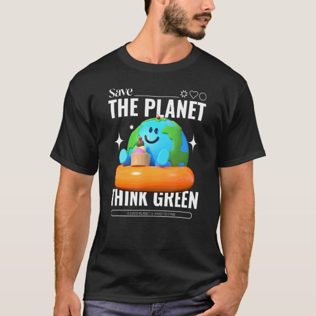 T-shirt Sauvez la planète Penser vert (Devant)