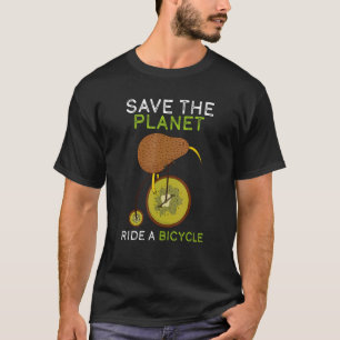 T-shirt Sauvez La Planète Vélo Montagne Kiwi Vélo
