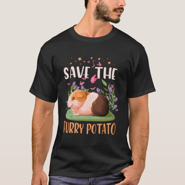 T-shirt Sauvez La Pomme De Terre Fruite Roue Cavy Lover Gu (Devant)