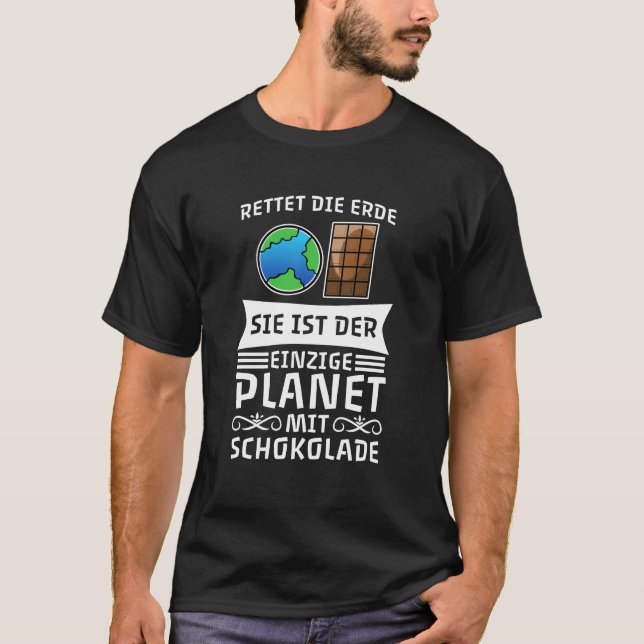 T-shirt Sauvez la seule planète au chocolat (Devant)