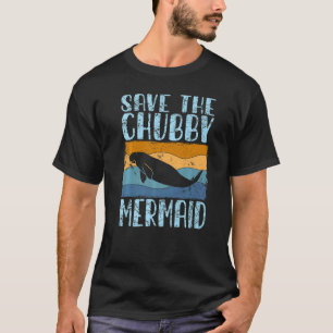 T-shirt Sauvez La Sirène De Chubby Sauvez Le Manatee Retro