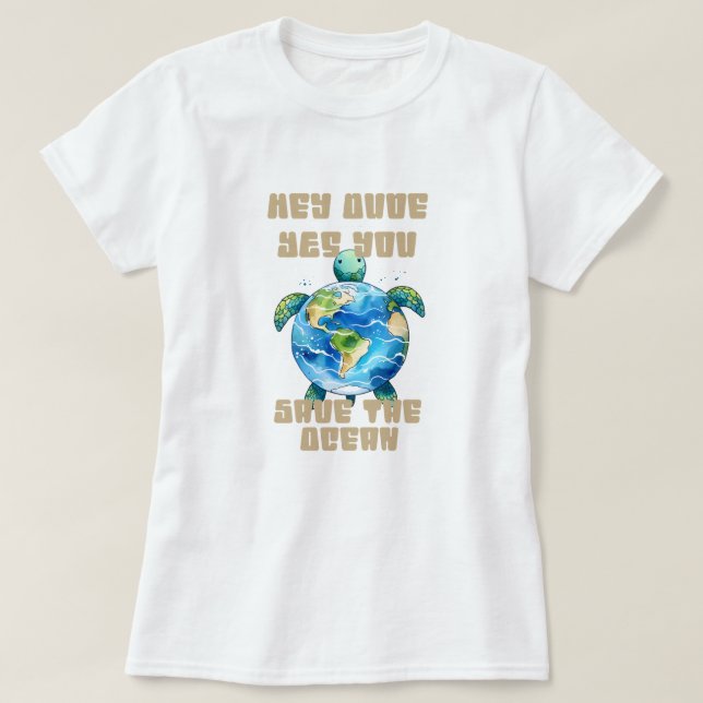 T-shirt Sauvez la tortue marine (Design devant)