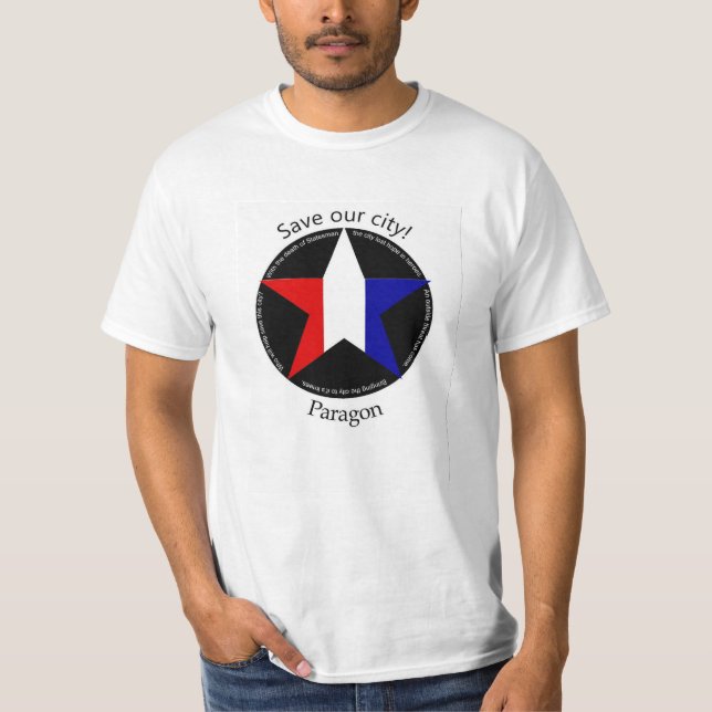 T-shirt Sauvez la ville de parangon (Devant)
