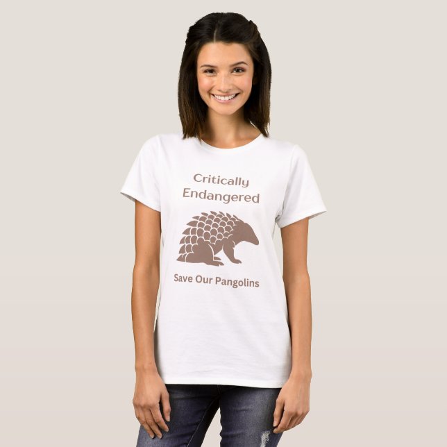 T-shirt Sauvez l'Asie en danger Afrique Pangolin Silhouett (Devant entier)