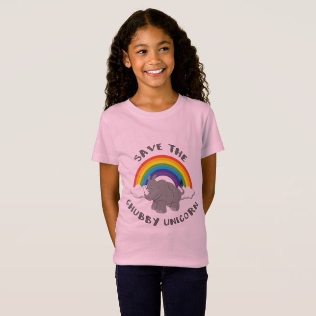 T-Shirt Sauvez Le Chubby Unicorn Rhino (Devant entier)