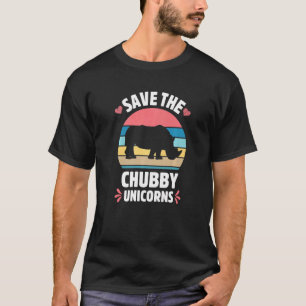 T-shirt Sauvez Le Chubby Unicorns Vintage Rhino Animal Rig