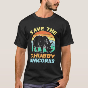 T-shirt Sauvez Le Chubby Unicorns Vintage Rhino Animal Rig