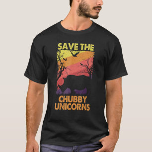 T-shirt Sauvez Le Chubby Unicorns Vintage Rhino Animal Rig