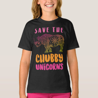 T-shirt Sauvez Le Don Chubby Unicorns Lover | Cadeau parfa