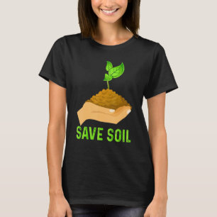 T-shirt Sauvez le Jour des terres du sol et les arbres Pla