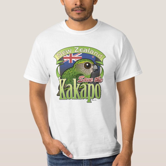 T-shirt Sauvez le Kakapo de la Nouvelle Zélande (Devant)