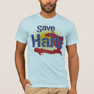 T-shirt Sauvez le montant du Haïti (bleu) - vont à la