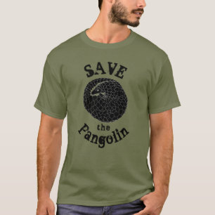 T-shirt Sauvez le Pangolin Faune Menacée Monochrome